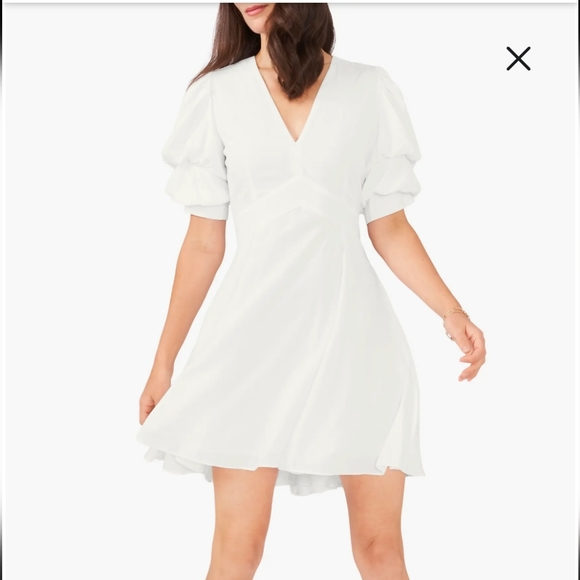 New! 1. State Tiered short Bubble Sleev Dress sz XS - Picture 3 of 16